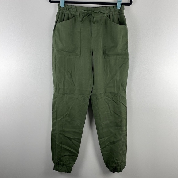 Banana Republic Green Jogger Pants Utility Style Size XS 100% Lyocell Drawstring - Picture 1 of 6